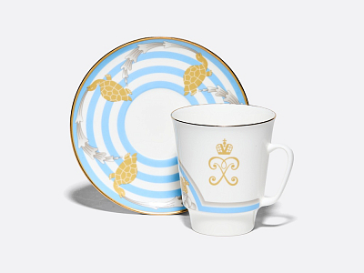 Чашка с блюдцем 165 мл, форма Майская, рисунок Фонтан Тритон, арт. 81.34934.00.1