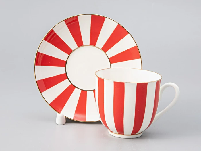 Чашка с блюдцем кофейная 180 мл.,  форма Ландыш, рисунок Да и нет (красный) арт. 81.15701.00.1, 