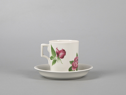 Чашка с блюдцем чайная форма Гербовая рисунок Розариум арт. 81.30483.00.1