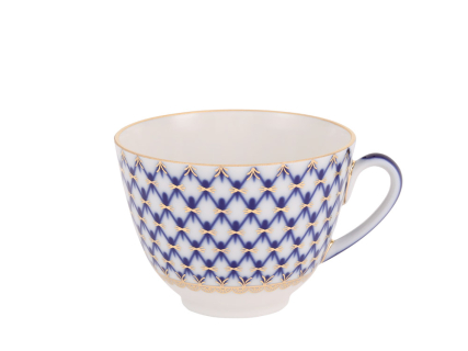 Чашка с блюдцем чайная форма Весенняя рисунок Кобальтовая сетка 250 мл арт. 81.19918.00.1, 