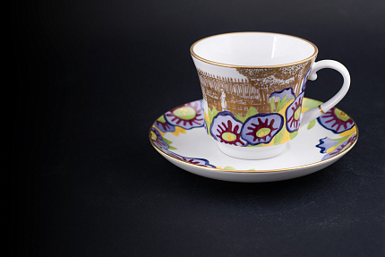 Сервиз чайный 5 предметов на 2 персоны, Город золотой, форма Банкетная, арт 61.21021.00.1