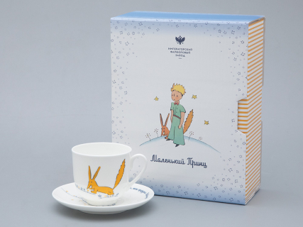 Подарочный набор Чашка с блюдцем, форма Ландыш рисунок Маленький Принц и Лис арт. 81.27753.00.5, 