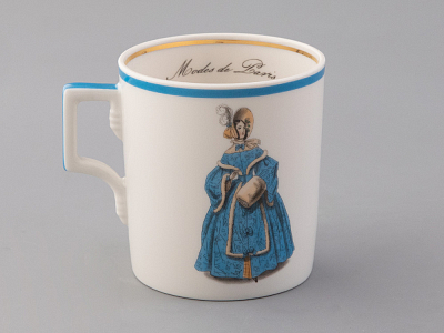 Чашка с блюдцем чайная 220 мл форма Гербовая рисунок Modes de Paris 1836 арт. 81.25417.00.1