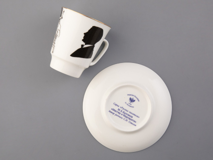 Чашка с блюдцем 165 мл форма Майская рисунок Русские писатели Булгаков, арт. 81.33387.00.1, 