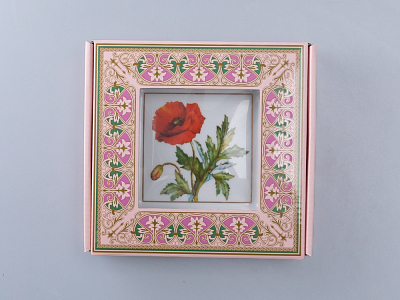 Подставка для мелочей в подарочной упаковке, форма Квадратная, рисунок Мак Восточный, арт 81.34216.00.1