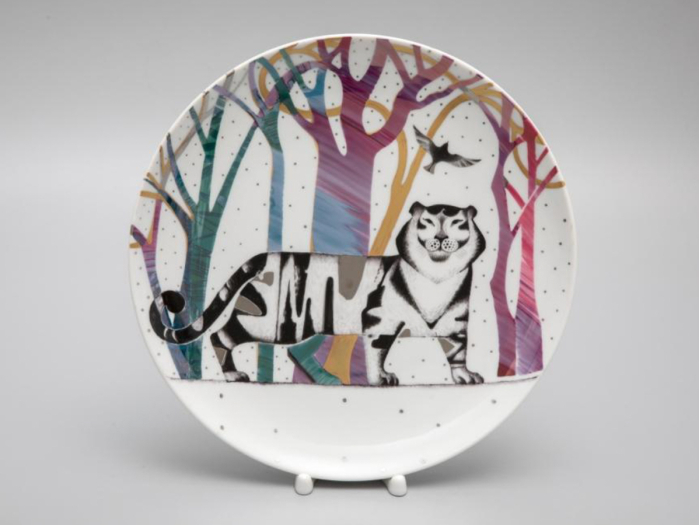 Тарелка декоративная 275 форма Эллипс рисунок Тигр. Доброе утро, арт. 80.39711.00.1, 