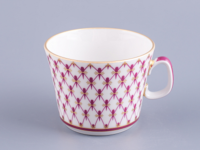 Чашка с блюдцем чайная 200 мл форма Молодежная рисунок Сетка-Блюз 2 арт. 81.24869.00.1