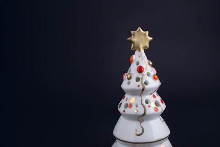 Подсвечник Елочка пирамидка, рисунок Золотой, арт 60.15274.00.5