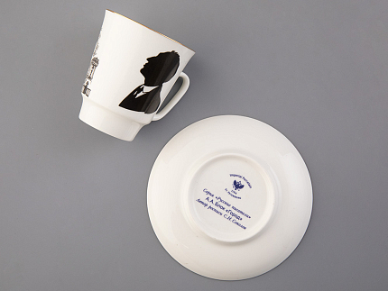 Чашка с блюдцем 165 мл форма Майская рисунок Русские писатели Блок, арт. 81.33298.00.1