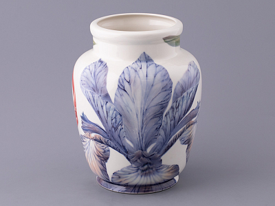 Ваза форма Китайская малого размера рисунок Ирисы Лилия светлый, арт.80.47139.00.1