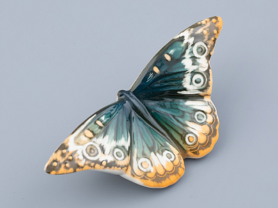 Скульптура форма Бабочка среднего размера, рисунок Бирюза, арт. 82.47281.00.1