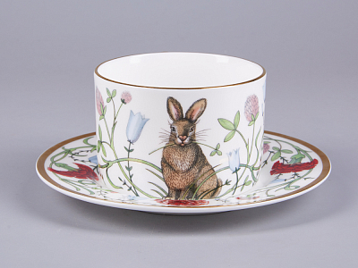 Чашка с блюдцем 250 мл форма Идиллия рисунок Сад Алисы арт. 81.30747.00.1