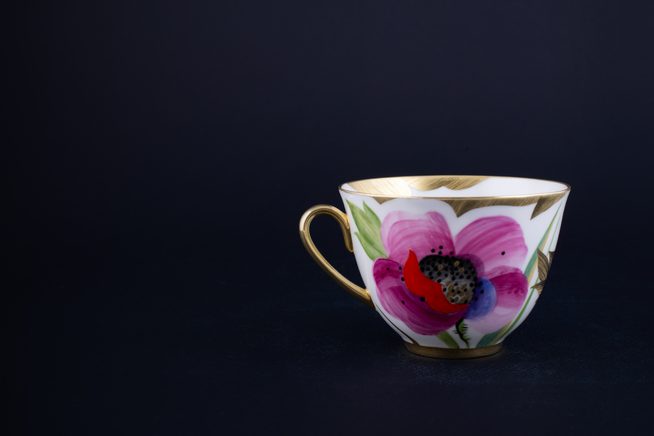 Чашка чайная Розовый Мак на форме Весенняя, арт 60.14703.00.1, 