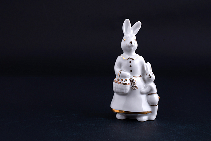 Скульптура Зайчиха-мама, рисунок Золотой, арт 62.15763.00.1