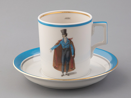 Подарочный набор чайный форма Гербовая рисунок Modes de Paris (синий) арт. 81.25656.00.1