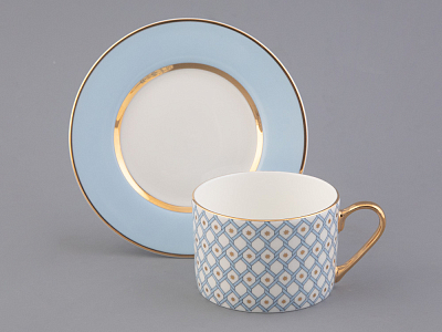 Сервиз чайный форма Идиллия рисунок Азур, 4 персоны 10 предметов, арт. 81.27757.00.1