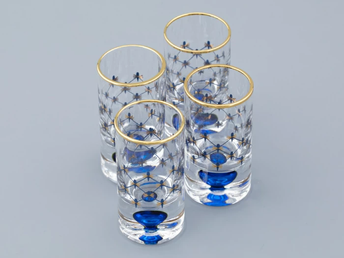 Набор из 4-х стопок для водки Кобальтовая сетка арт. 14.11006.07, 