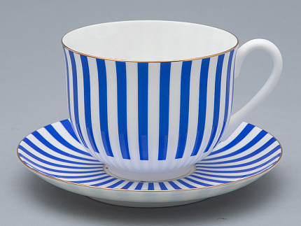 Чашка с блюдцем чайная форма Ландыш рисунок Да и нет Лазурный, арт. 81.32280.00.1