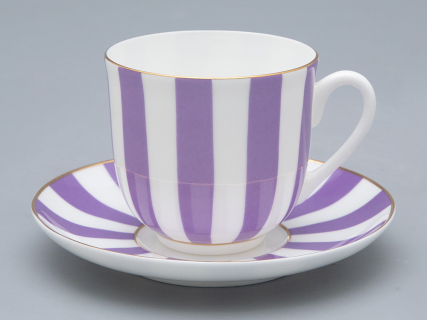 Чашка с блюдцем кофейная 180 мл.,  форма Ландыш 2, рисунок Да и нет (фиолетовый с отводкой) арт. 81.25354.00.5, 