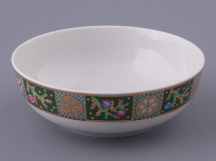 Салатник 160 мм, форма Утро, рисунок Морозный январь зеленая, арт. 80.48359.00.1, 