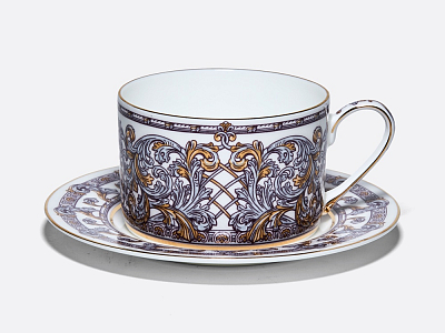 Сервиз чайный на 4 персоны 10 предметов в подарочной упаковке, форма Идиллия рисунок Барокко, арт. 81.34916.00.1