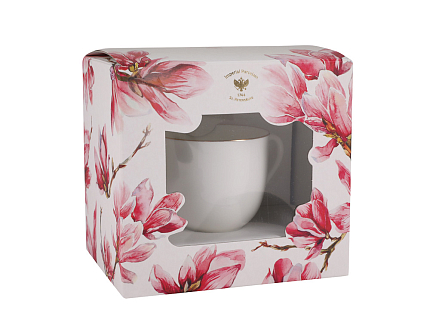 Подарочный набор Чашка с блюдцем 180 мл, форма Ландыш рисунок Золотой кантик арт.81.27484.00.1