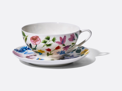Чашка с блюдцем чайная форма Купольная рисунок Primavera (Примавера), арт. 81.34274.00.1, 