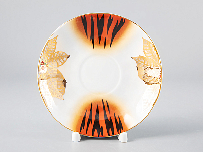 Чашка с блюдцем форма Тюльпан рисунок Пуансеттия, арт. 81.29643.00.1