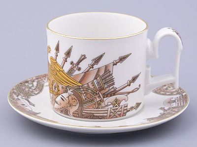 Чашка с блюдцем в подарочной упаковке, форма Охотничий, рисунок Триумф Золотой орел, арт. 81.32469.00.1