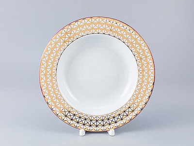 Тарелка глубокая 225 мм форма Европейская-2 рисунок Замоскворечье арт. 80.85339.00.1