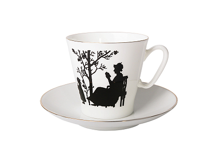 Чашка с блюдцем кофейная 80 мл.,  форма Черный кофе,  рисунок Семья арт. 81.16747.00.1