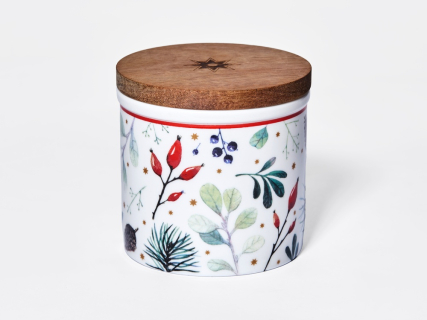Набор банок 80 мм с деревянной крышкой (3 предмета), в подарочной упаковке, форма Стандартная, рисунок Календа, арт 42.00071.00.1, 