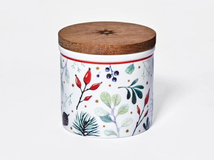 Набор банок 80 мм с деревянной крышкой (3 предмета), в подарочной упаковке, форма Стандартная, рисунок Календа, арт 42.00071.00.1, 