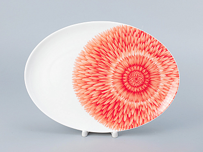 Блюдо овальное 290х210 мм форма Восточная рисунок Aloha Volcano, арт. 80.40049.00.1