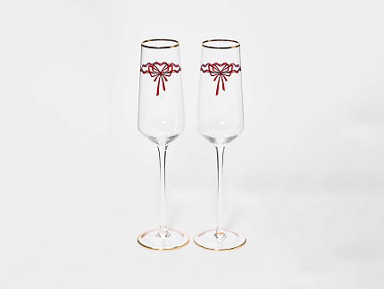 Набор из 2-х бокалов для шампанского 250 мл, в подарочной упаковке, рисунок Календа арт 14.11462.07