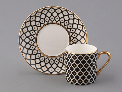 Чашка с блюдцем кофейная 115 мл., форма Идиллия, рисунок Неро 2, арт. 81.32142.00.1