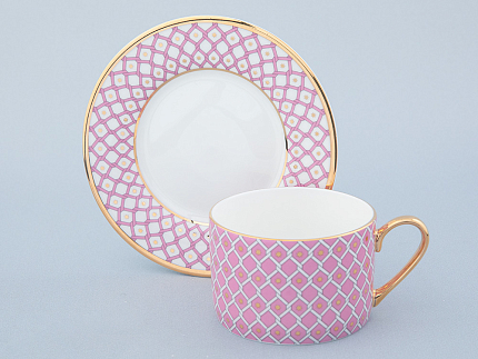 Чашка с блюдцем 250 мл форма Идиллия рисунок Астра 2, арт. 81.32373.00.1