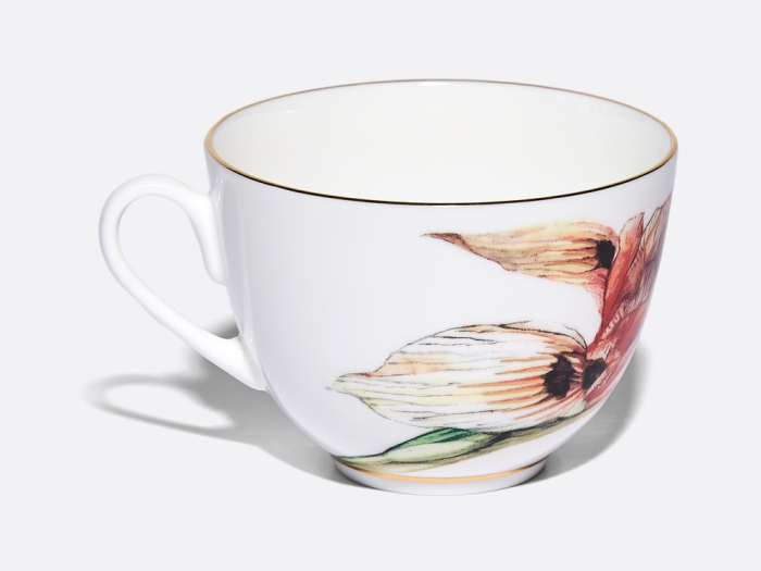 Чашка с блюдцем L’Art des Fleurs (Искусство цветов) в подарочной упаковке, форма Весенняя 2, рисунок Тигровый ирис, арт 81.33404.00.1, 