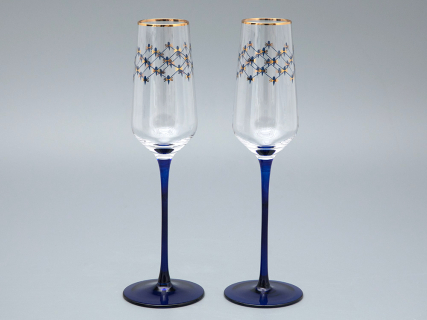 Набор (2 бокала для шампанского) 200 мл, Кобальтовая сетка арт. 14.11449.07, 