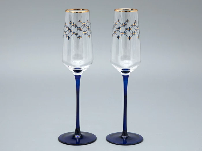 Набор (2 бокала для шампанского) 200 мл, Кобальтовая сетка арт. 14.11449.07, 