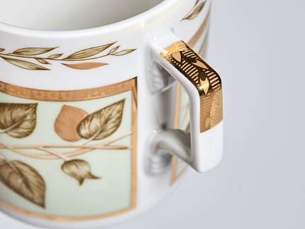 Чашка с блюдцем чайная 220 мл форма Гербовая рисунок Нефритовый фон 1 арт. 81.20825.00.1