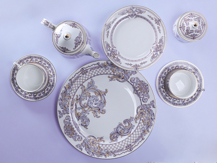 Сервиз чайный на 4 персоны 10 предметов в подарочной упаковке, форма Идиллия рисунок Барокко, арт. 81.34916.00.1