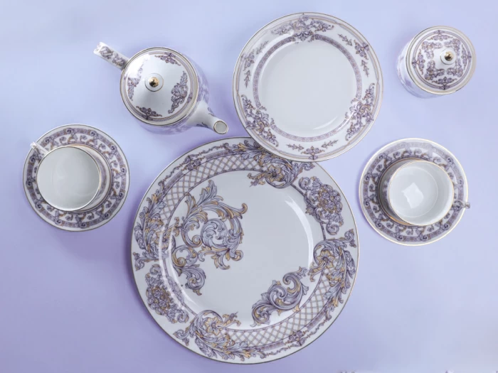 Сервиз чайный на 4 персоны 10 предметов в подарочной упаковке, форма Идиллия рисунок Барокко, арт. 81.34916.00.1, 