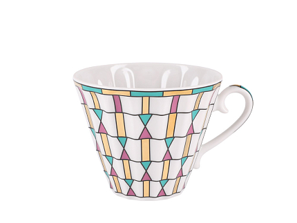 Чашка с блюдцем чайная 235 мл форма Лучистая рисунок Геометрия цвета арт. 81.27932.00.1