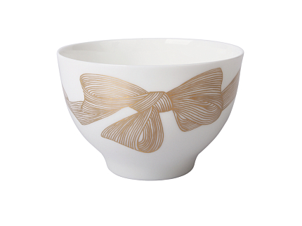 Чашка с блюдцем чайная 160 мл форма Яблочко рисунок Платиновые бантики арт. 81.20966.00.1