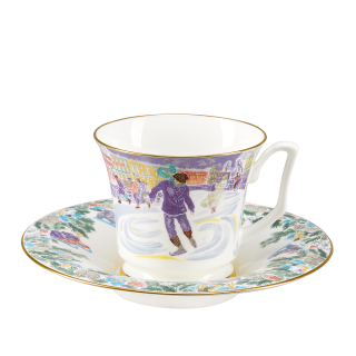 Сервиз чайный форма Юлия рисунок Серебряные коньки, 6 персон 14 предметов арт. 81.29098.00.1, 