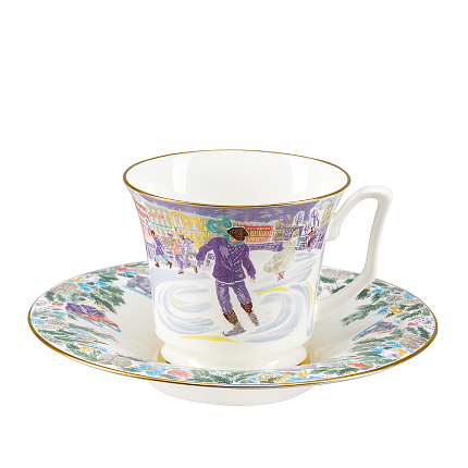 Сервиз чайный форма Юлия рисунок Серебряные коньки, 6 персон 14 предметов арт. 81.29098.00.1