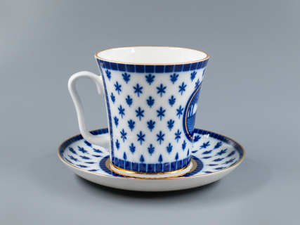 Бокал с блюдцем, форма Ленинградский, рисунок Верхне-Лебяжий мост, арт 81.27423.00.1, 