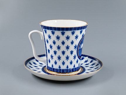 Бокал с блюдцем, форма Ленинградский, рисунок Верхне-Лебяжий мост, арт 81.27423.00.1