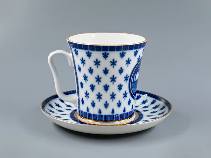 Бокал с блюдцем, форма Ленинградский, рисунок Верхне-Лебяжий мост, арт 81.27423.00.1, 